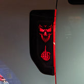 Juego de emblemas LED para guardabarros con forma de calavera y dedo medio: compatible con modelos Ford® F250®, F350® y F450® 2017-2022
