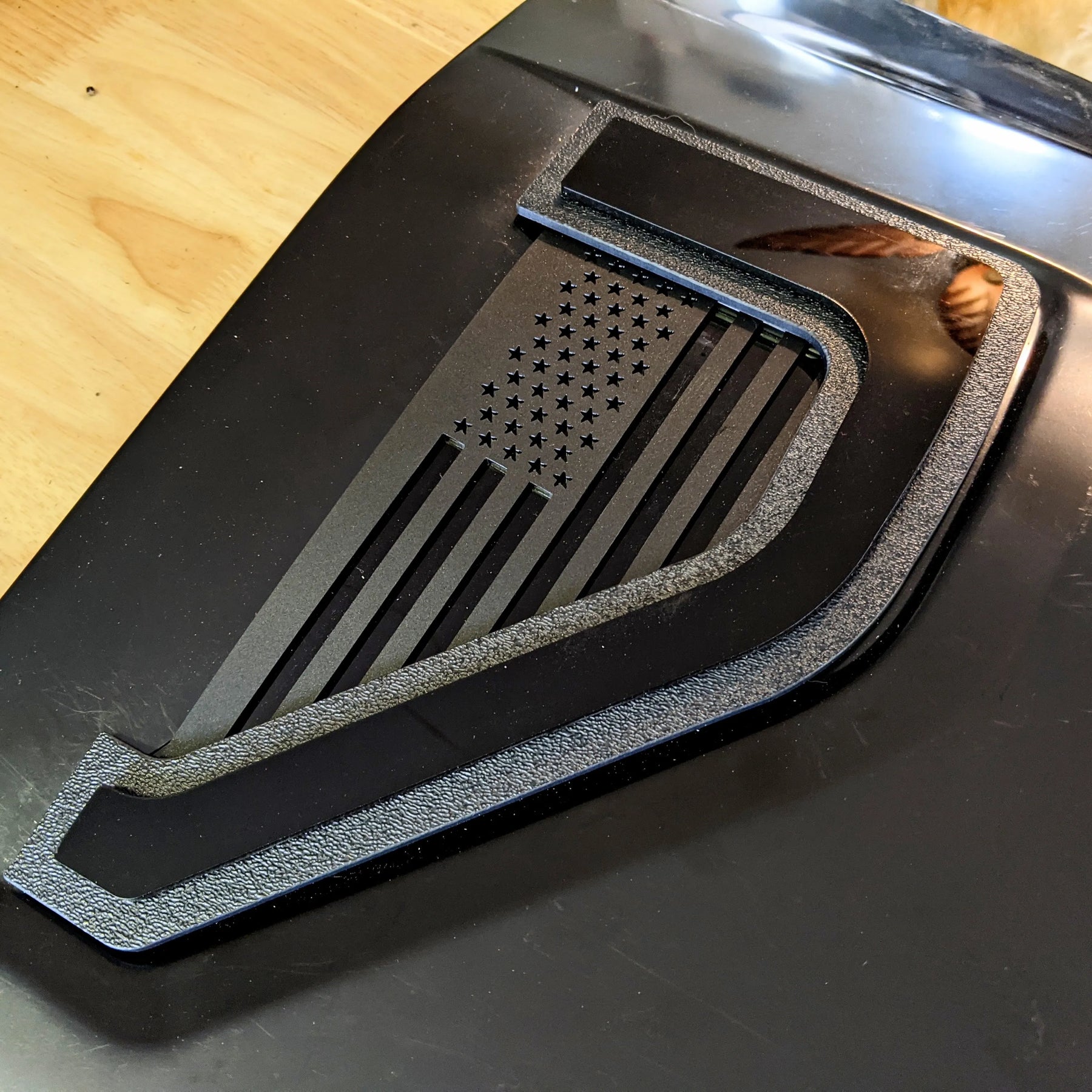 American Flag Fender Badge Set - Fits 2021+ Ford® F150® - Black (Stars Left)