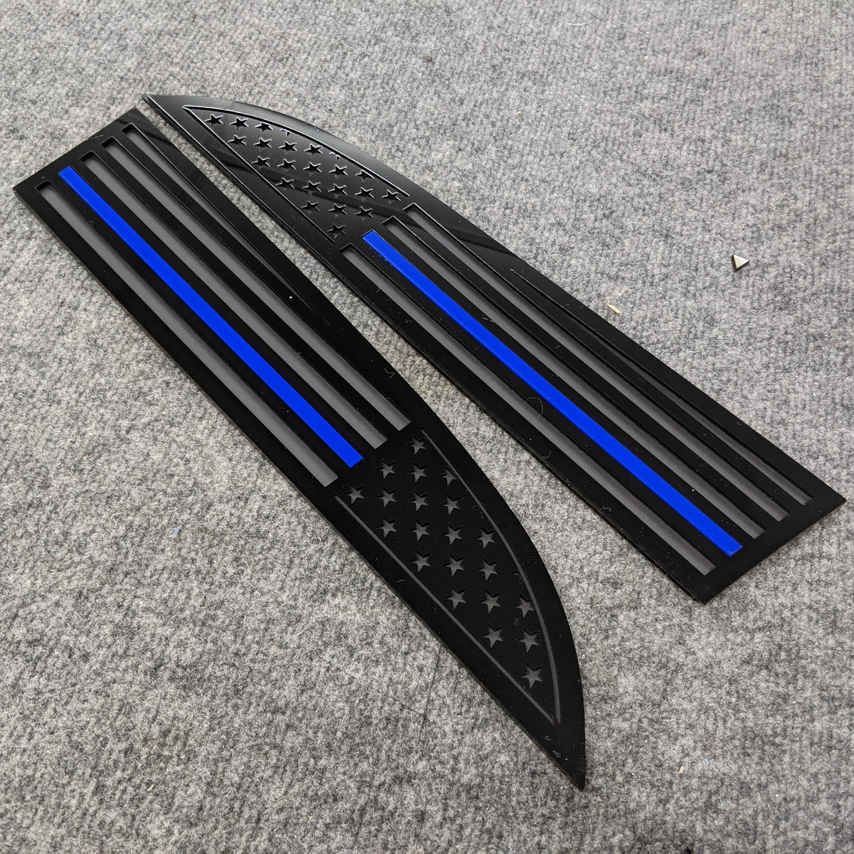 American Flag Badges - Fits 2011-2016 Super Duty® - Black on Matte Black w/Thin Blue Line