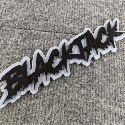 Insignia de vehículo con texto personalizado - Fuente Drip - Doble capa - Múltiples opciones de colores disponibles