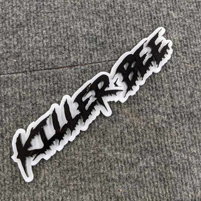 Insignia de vehículo con texto personalizado - Fuente Drip - Doble capa - Múltiples opciones de colores disponibles