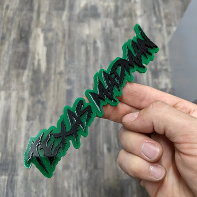 Insignia de vehículo con texto personalizado - Fuente Drip - Doble capa - Múltiples opciones de colores disponibles