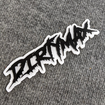 Insignia de vehículo con texto personalizado - Fuente Drip - Doble capa - Múltiples opciones de colores disponibles