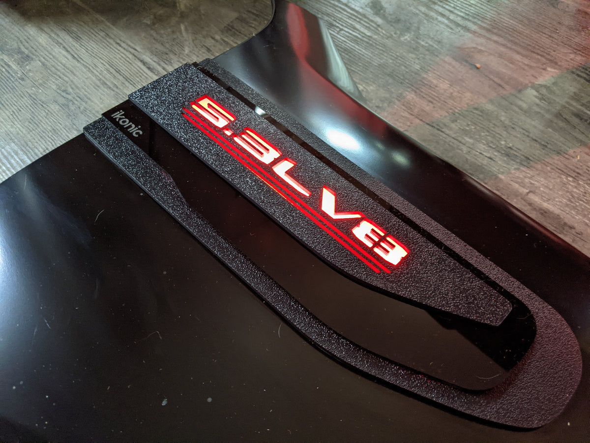 Juego de emblemas LED para guardabarros de 5.3 L V8: compatible con GMC® Sierra® 1500 2019-2024
