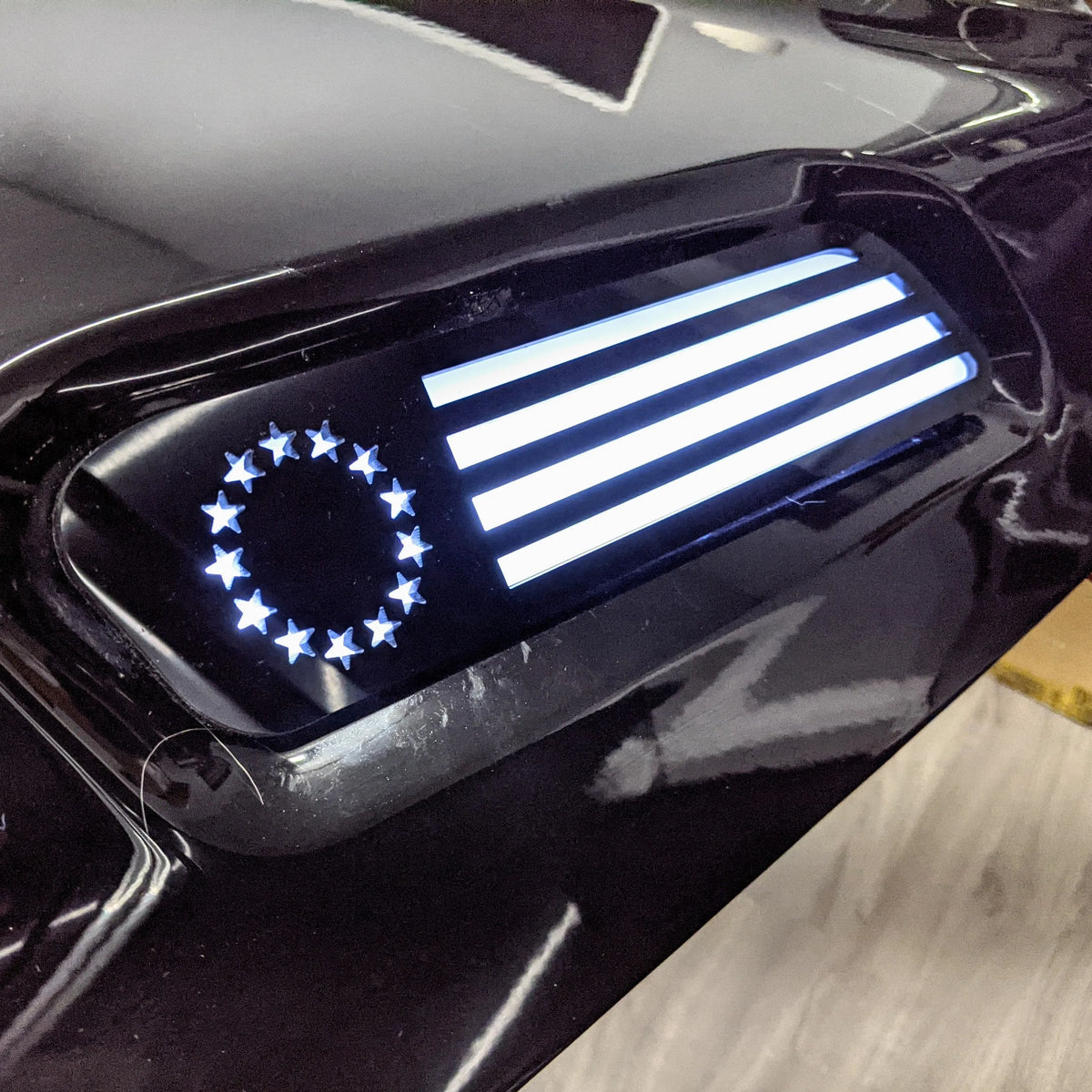 Betsy Ross LED Hood Badges - Fits 2019-2025 Ram 1500® - Multiple Colors Available
