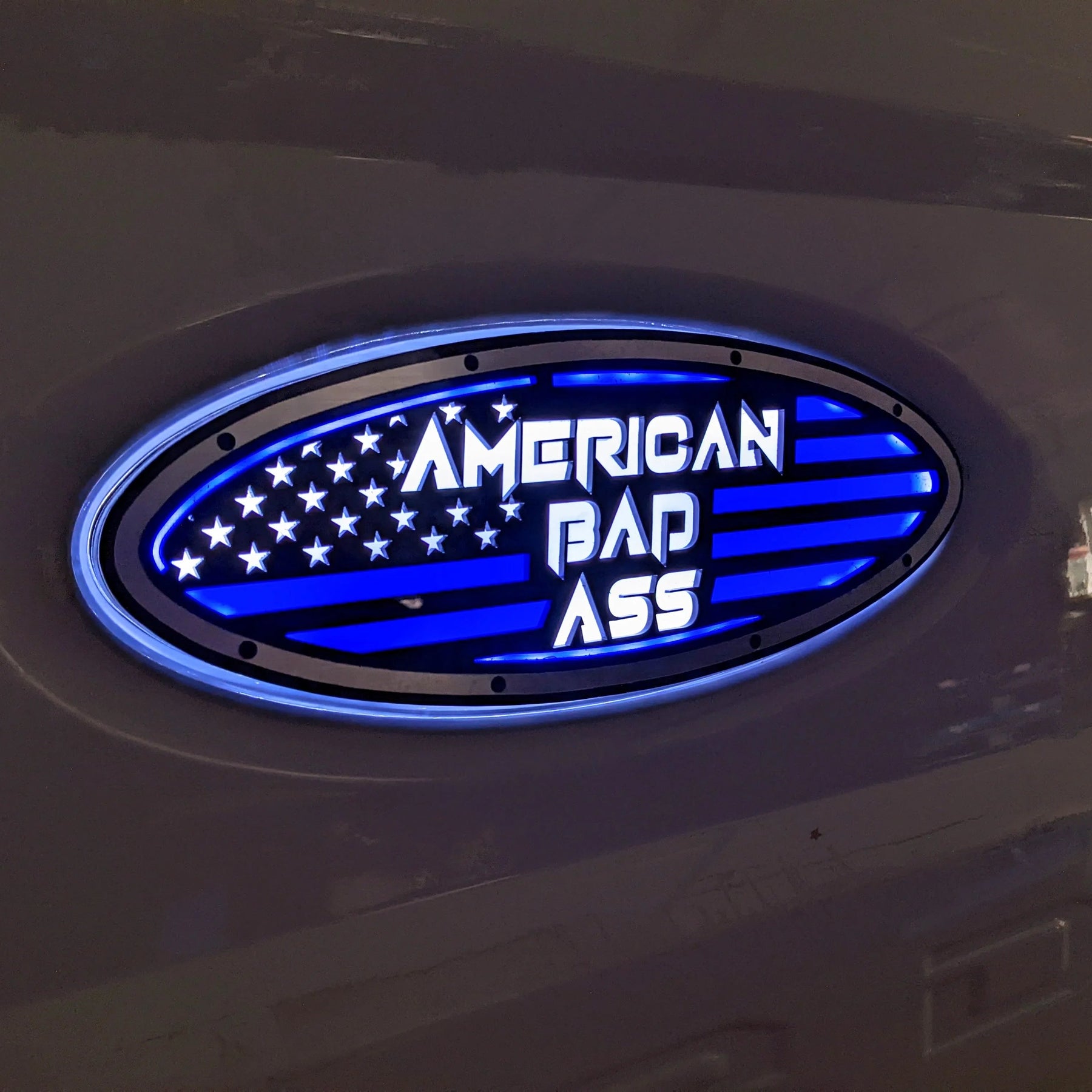 Custom Text American Flag LED Oval - Fits Multiple Ford® Trucks