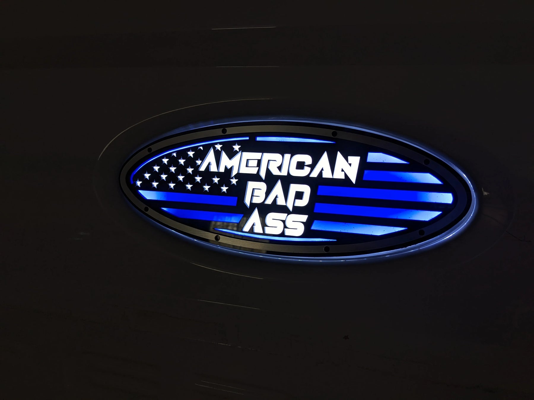 Custom Text American Flag LED Oval - Fits Multiple Ford® Trucks