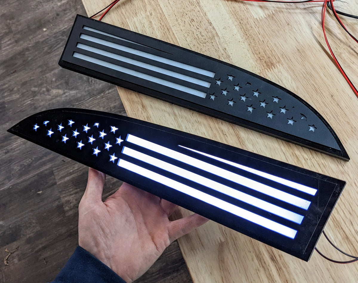 LED American Flag Badge Pair - Fits 2011-2016 Super Duty® Trucks