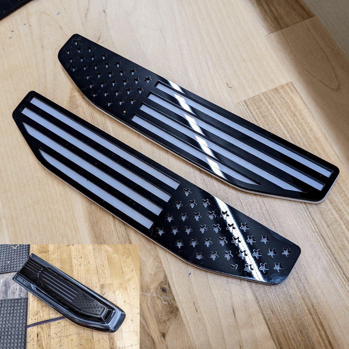 American Flag Badge Inserts Pair - Fits 2019-2024 GMC 1500 - Multiple Colors Available