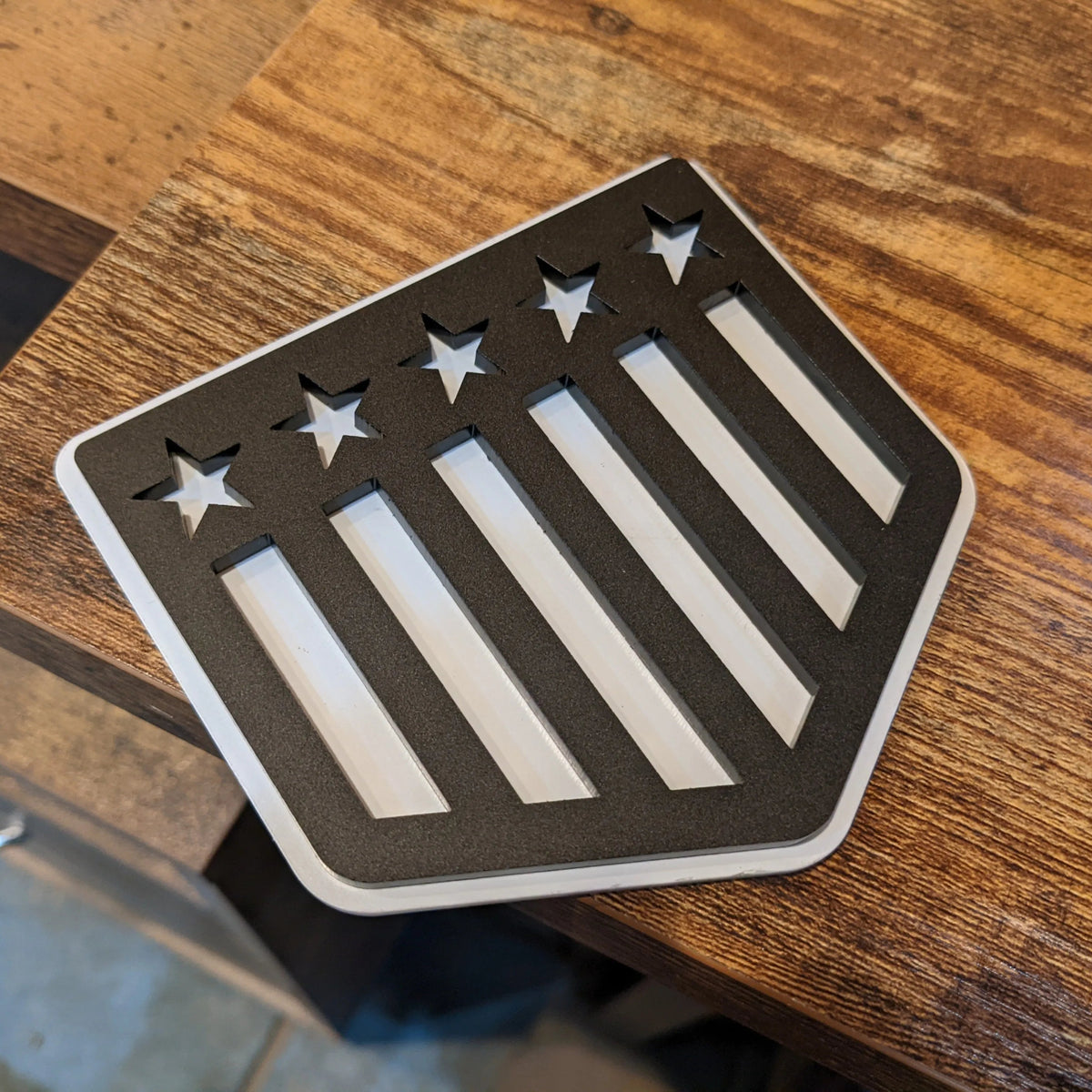 Fender Badge Pair - Stars and Stripes - Fits 2021+ Bronco® Big Bend® - Matte Black on White