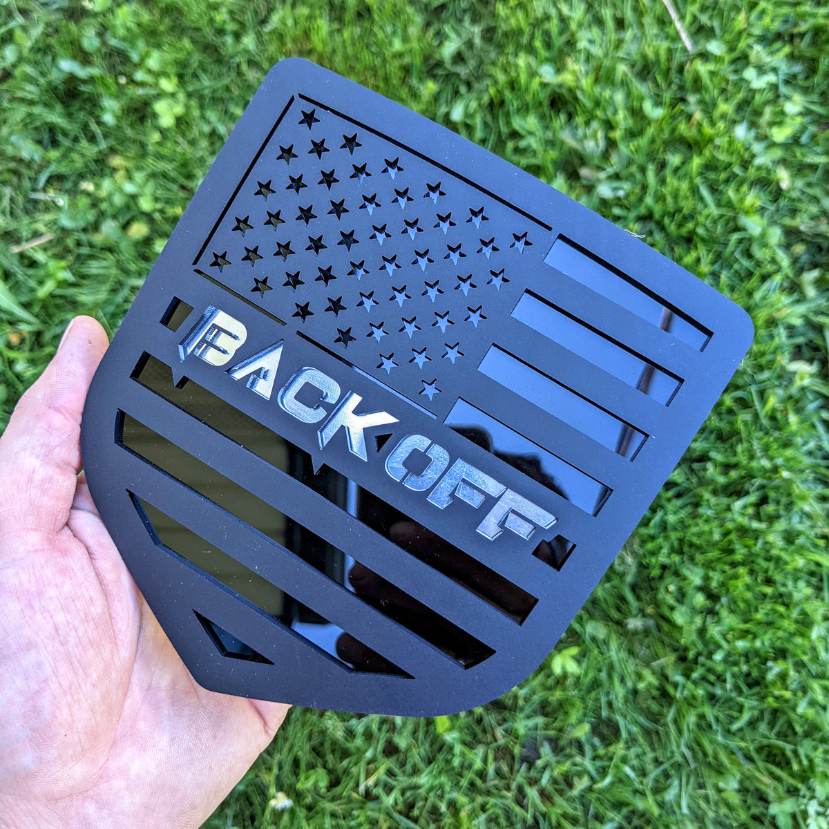 American Flag Back Off Badge - Choose your Generation Dodge® RAM® -1500, 2500, 3500 - Multiple Colors Available