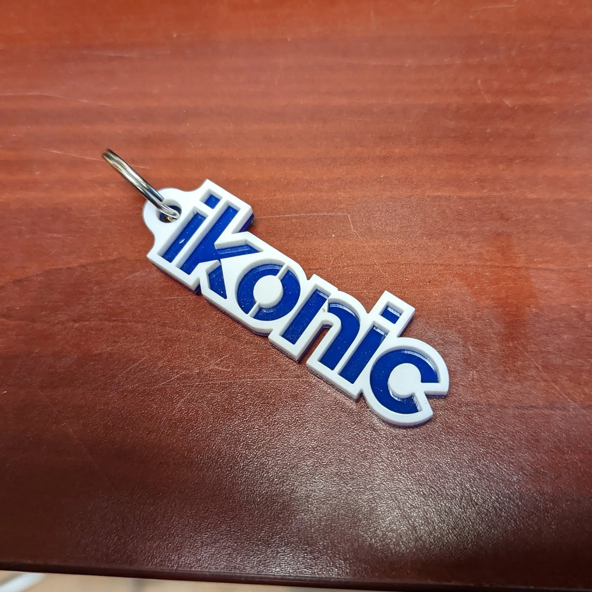 Ikonic Keychain - White on Blue
