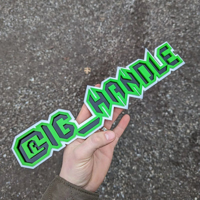 Insignia de vehículo con texto personalizado: fuente en forma de recuadro: opciones de varios colores disponibles