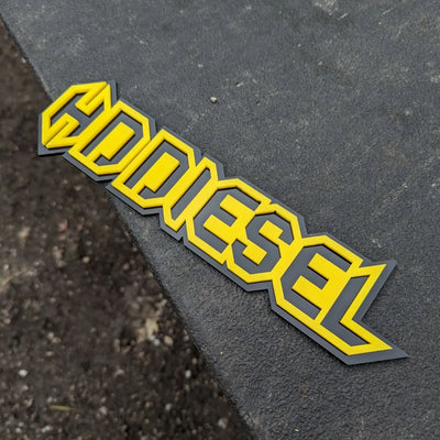 Insignia de vehículo con texto personalizado: fuente en forma de recuadro: opciones de varios colores disponibles