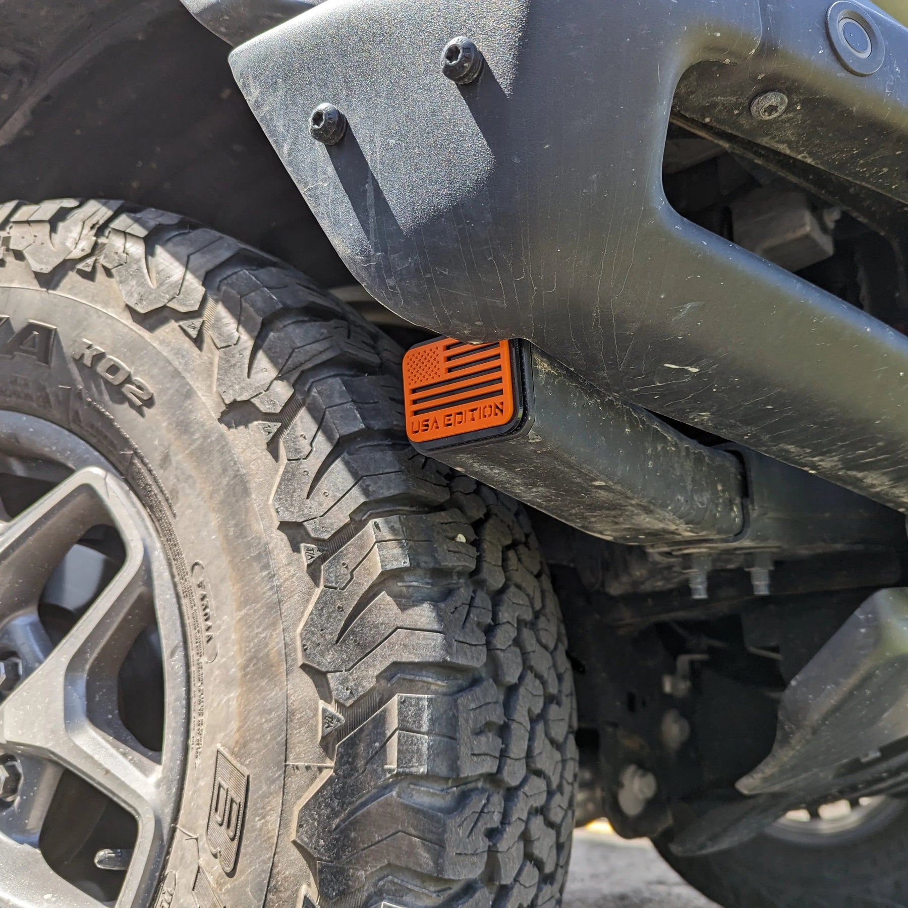 Crash Bar End Plug Pair - Custom Text American Flag - Fits 2021+ Bronco® - Multiple Colors Available