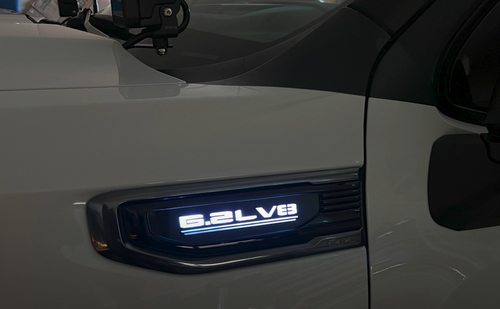 6.2L V8 - LED OEM Modified Fender Badge Set - Fits 2019+ GMC® Sierra® 1500 - As Seen On Donslife