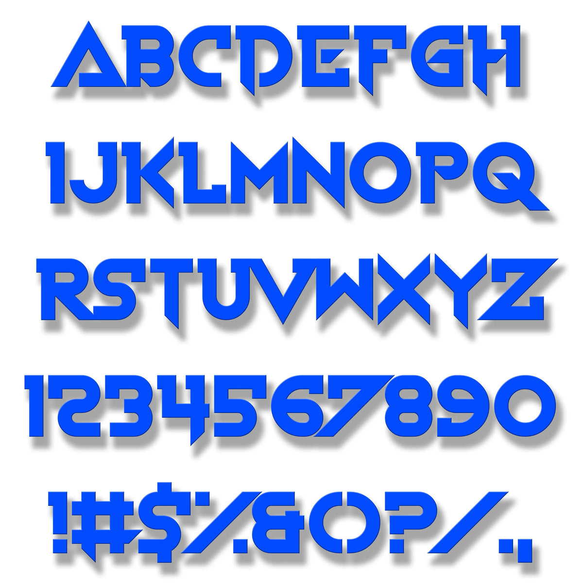 Letras individuales - Fuente negrita - Azul