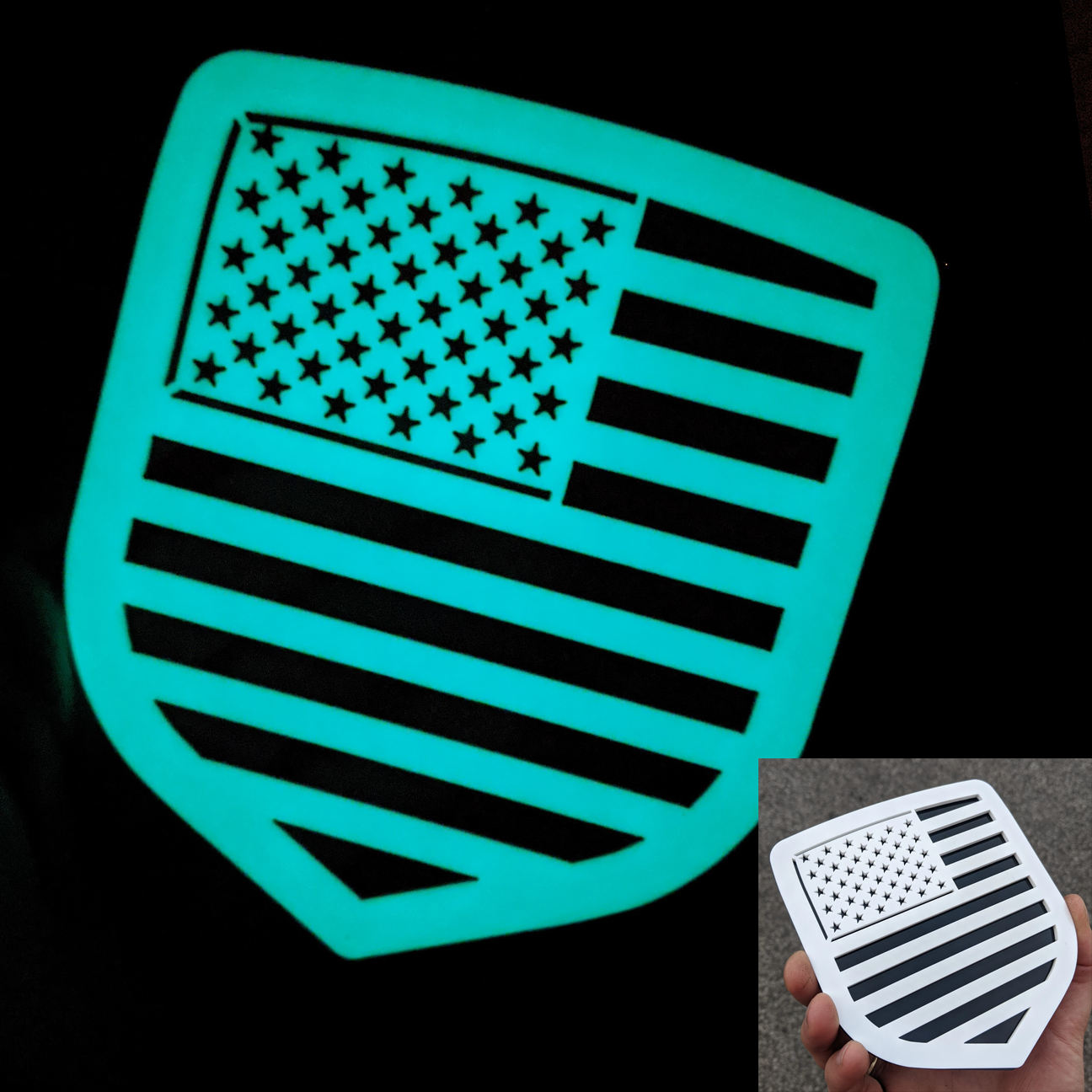 Insignia de la bandera estadounidense: compatible con la parrilla Dodge® Ram® 2009-2012: 1500, 2500, 3500. Elige tus colores