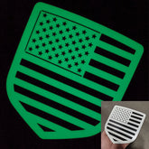 Insignia de la bandera estadounidense: compatible con modelos Dodge® Ram® 2009-2018, portón trasero, 1500, 2500, 3500, color negro brillante
