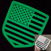 American Flag Badge - Fits 2009-2018 Dodge® Ram® Tailgate -1500, 2500, 3500 - Glow on Matte Black