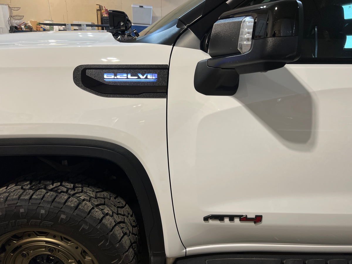 6.2L V8 LED Fender Badge Set - Fits 2019-2024 GMC® Sierra® 1500 - As Seen On Donslife