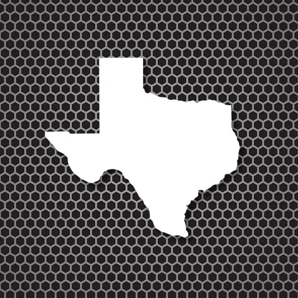 Insignia de rejilla con contorno de Texas, color blanco