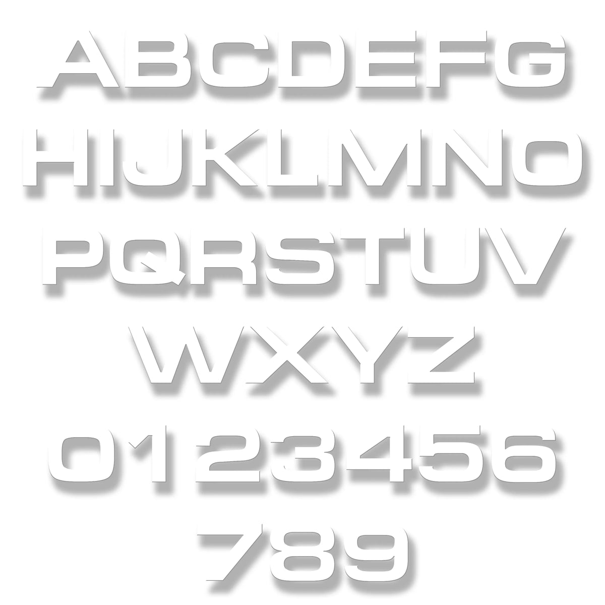 Individual letters - Build Tough Font - White