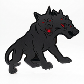 Insignias con icono de ciervo: negro sobre negro mate