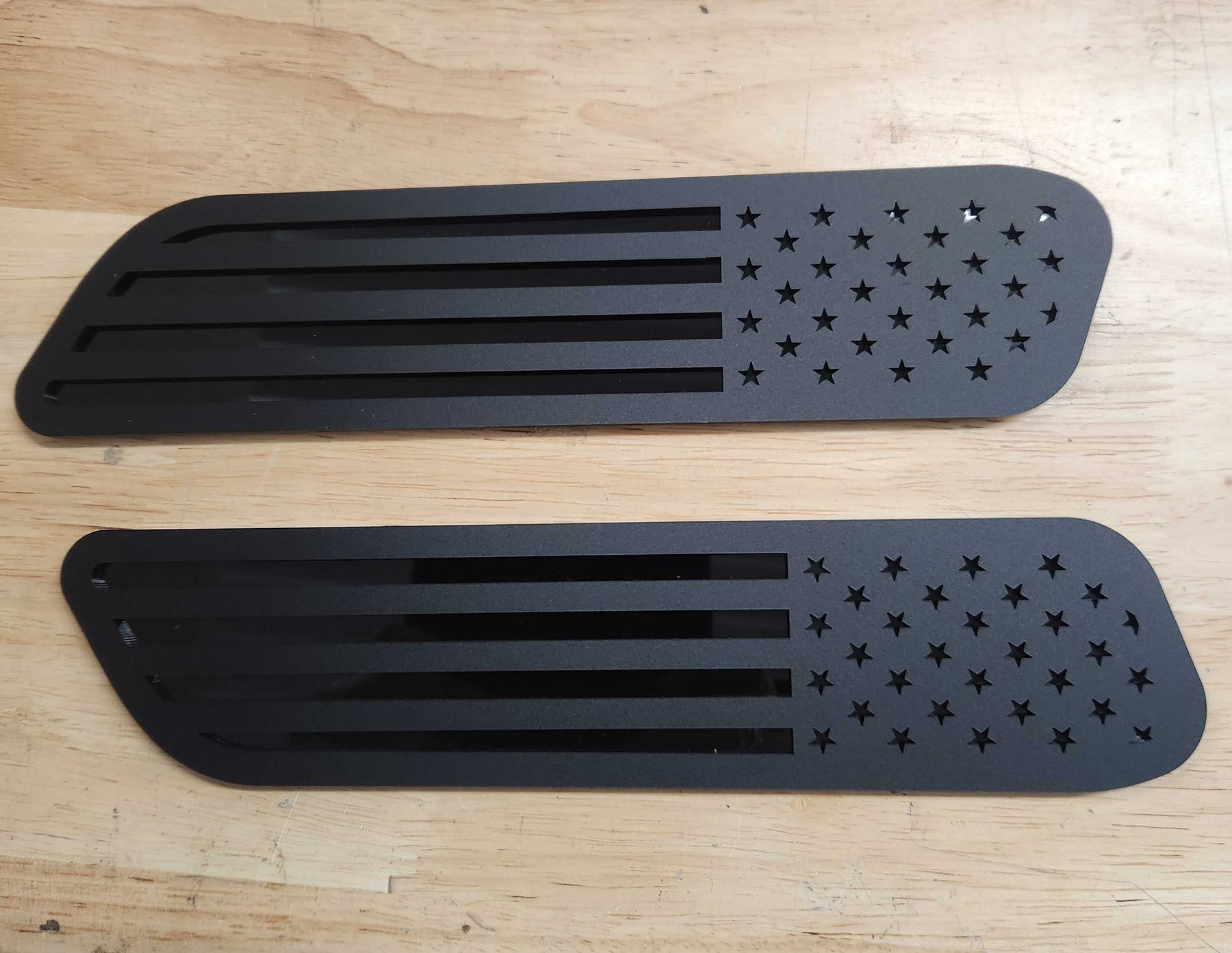 American Flag Hood Badges - Fits 2019-2025 Ram 1500® - Matte Black on Gloss Black