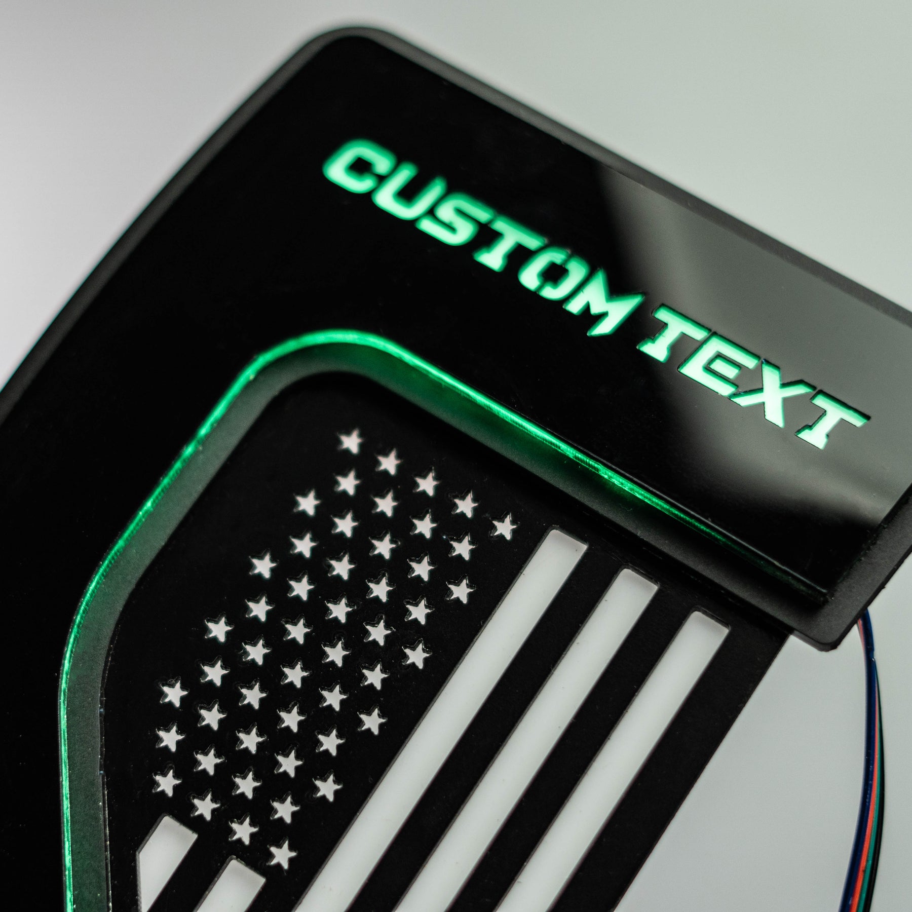American Flag LED Replacement Fender Badge - Fits 2021+ Ford® F150® - Black (Stars Left) - RGB