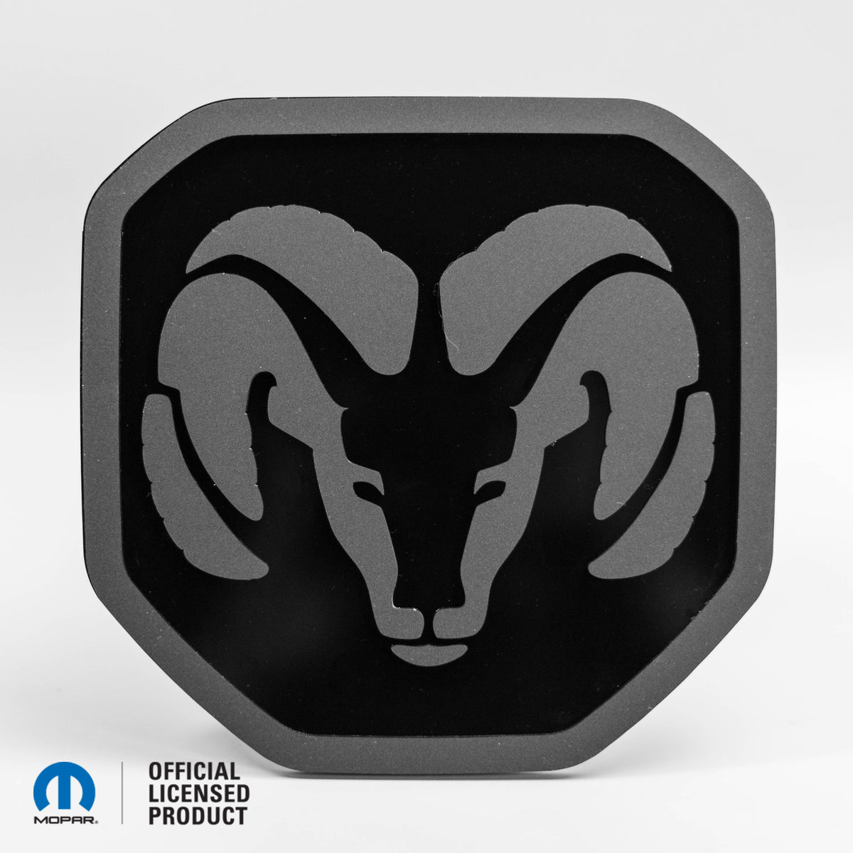 RAM® Head Logo Style 2 Tailgate Badge - Fits 2019+ RAM® Tailgate - 1500, 2500, 3500 - Matte on Gloss- Officially Licensed Product