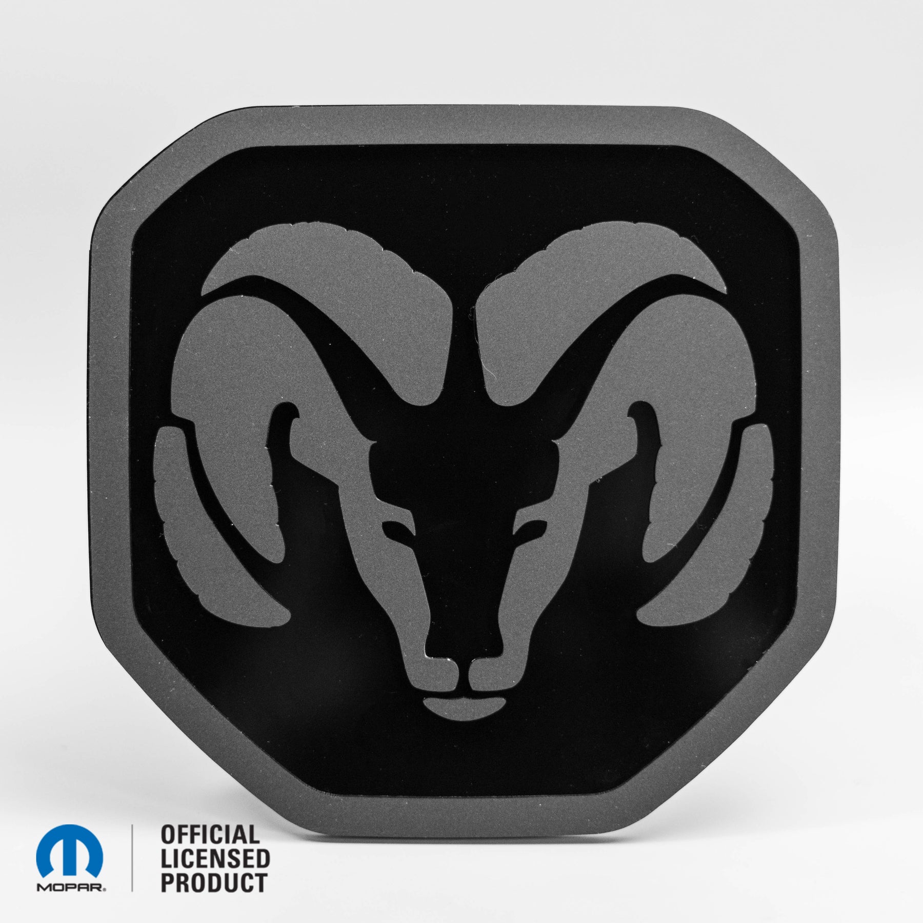 RAM® Head Logo Style 2 Tailgate Badge - Fits 2019-2023 RAM® Tailgate - 1500, 2500, 3500 - Matte on Gloss- Officially Licensed Product