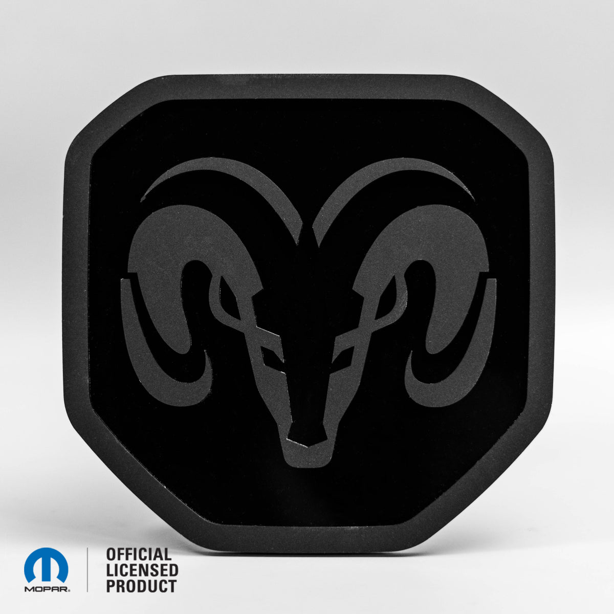 RAM® Head Logo Style 1 Tailgate Badge - Fits 2019+ RAM® Tailgate - 1500, 2500, 3500 - Matte on Gloss - Officially Licensed Product