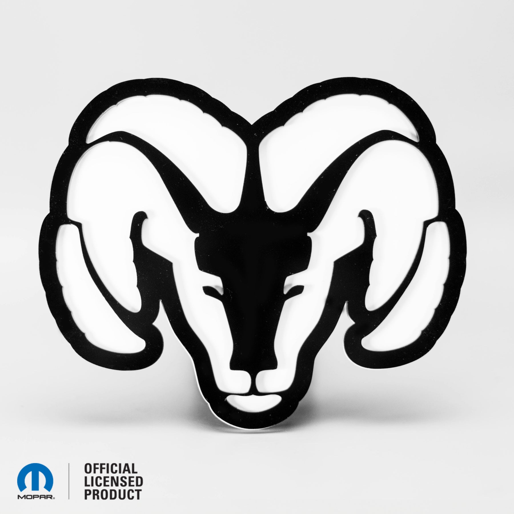 RAM® HEAD LOGO STYLE 2 - HITCH COVER - Gloss on White - Officially Licensed Product