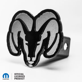 RAM® HEAD LOGO STYLE 2 - HITCH COVER - Gloss on Matte - Officially Licensed Product