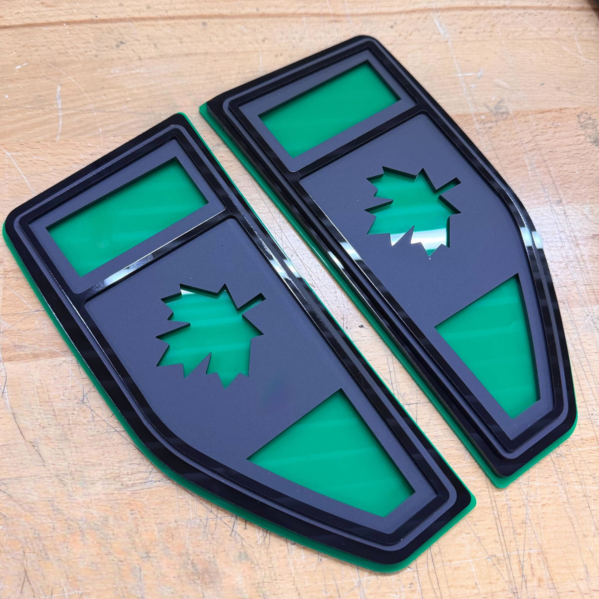 Juego de insignias para guardabarros con texto personalizado y bandera estadounidense: compatible con Ford® Maverick® 2022+, totalmente personalizable