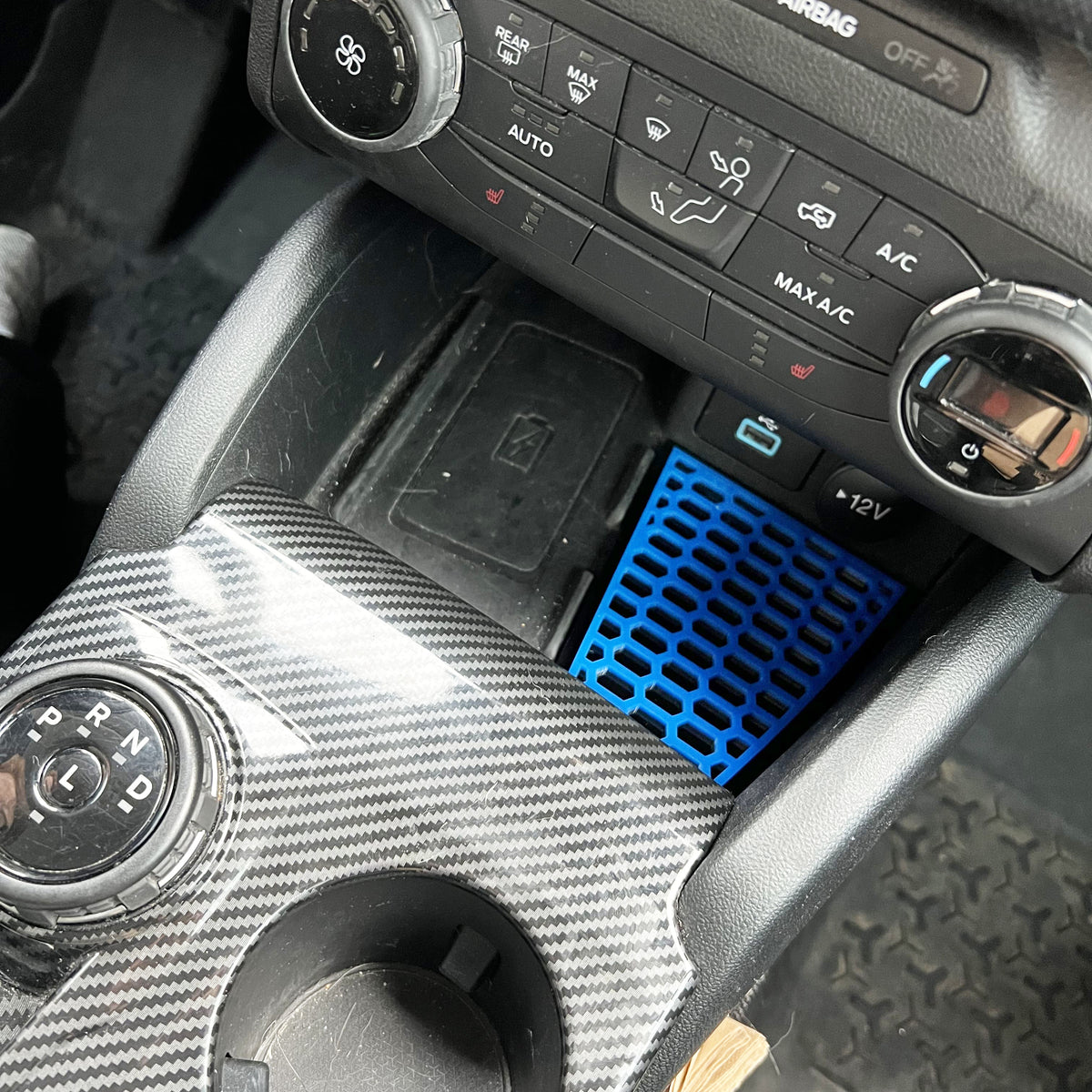 Lower Console Storage Pocket Inlay Badge - Hex Pattern - Fits 2021+ Bronco® Sport - Multiple Colors Available