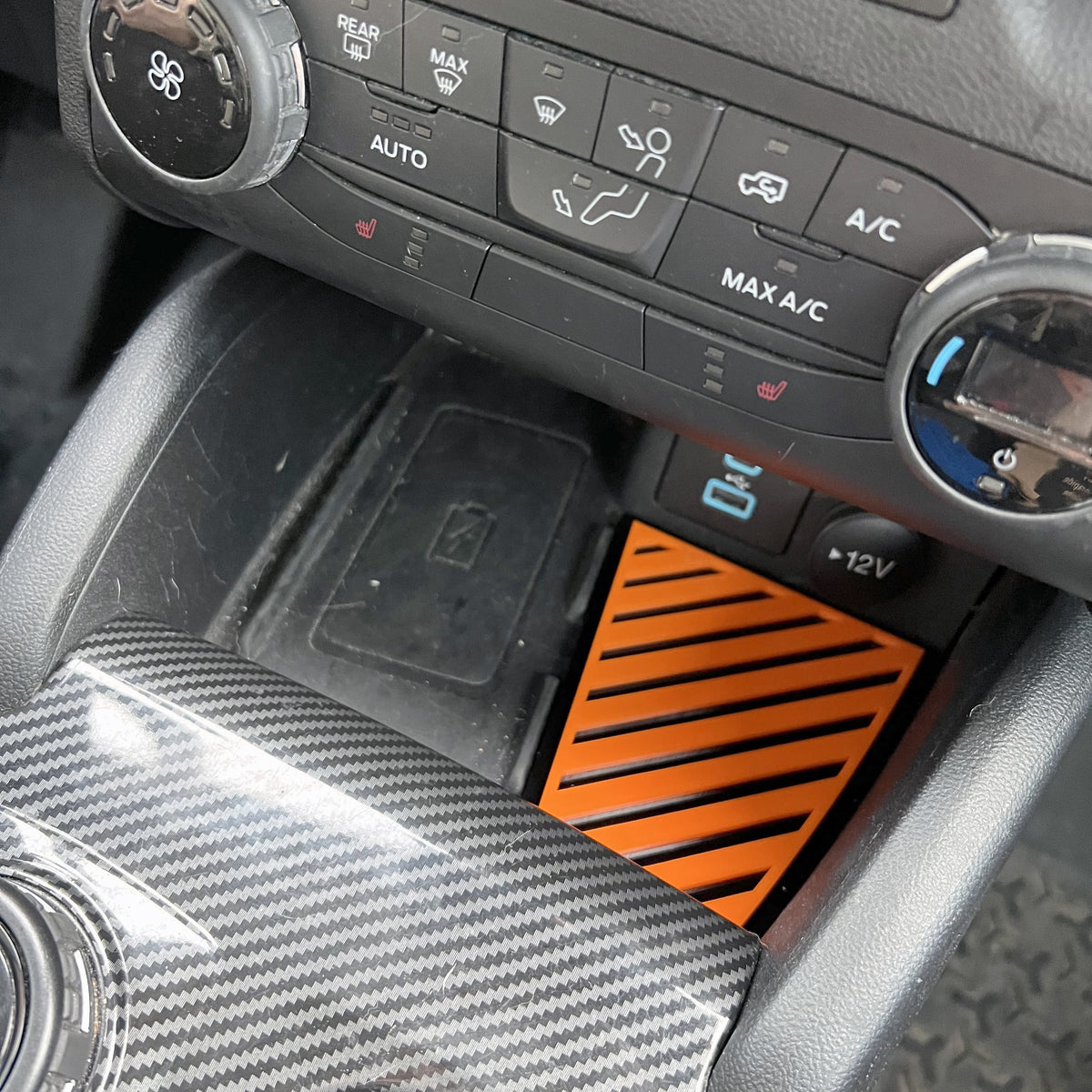 Lower Console Storage Pocket Inlay Badge - Line Pattern - Fits 2021+ Bronco® Sport - Multiple Colors Available