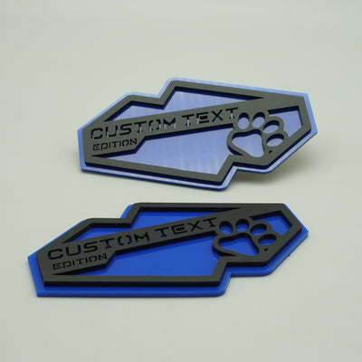 Fender Badge Pair - Custom Text Dog Paw - Fits 2021+ Bronco® Wildtrak®