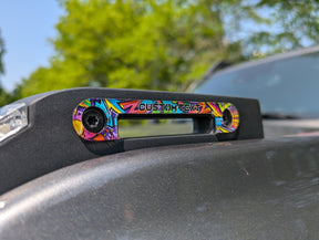 Paire d'insignes décoratifs pour cravate avant - Texte personnalisé - Compatible avec Bronco® 2021+ - Couleur complète