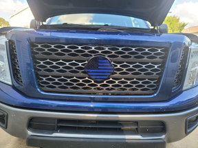 American Flag Badge - Fits 2016-2024 Nissan® Titan® Grille - Black on Blue