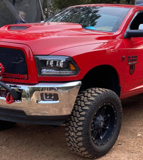 American Flag Badge - Fits 2009-2018 Dodge® Ram® Tailgate -1500, 2500, 3500 - Black on Red