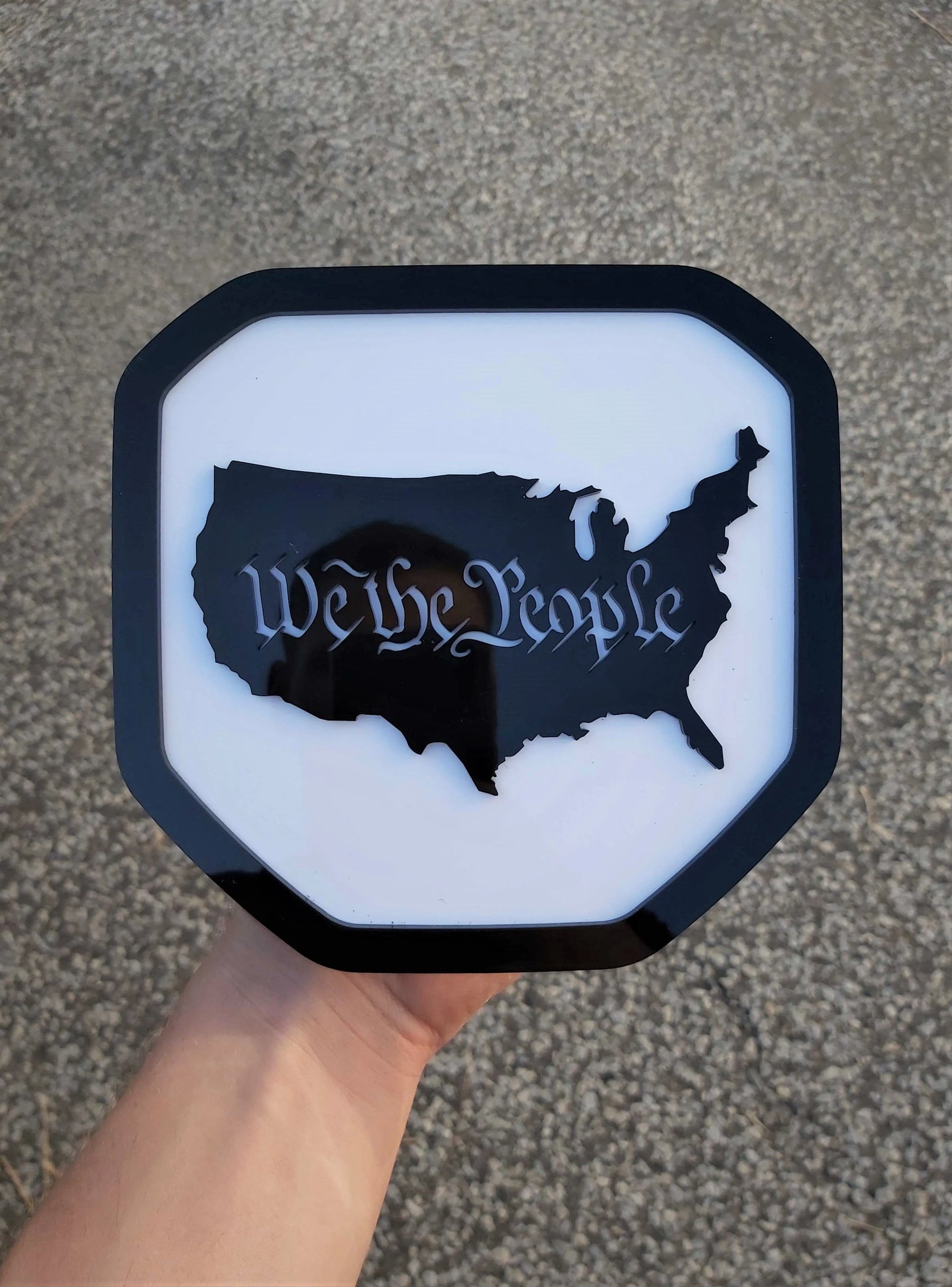 We The People Badge - Fits 2019+ (5th Gen) Dodge® Ram® - 1500, 2500, 3500 -Black on White