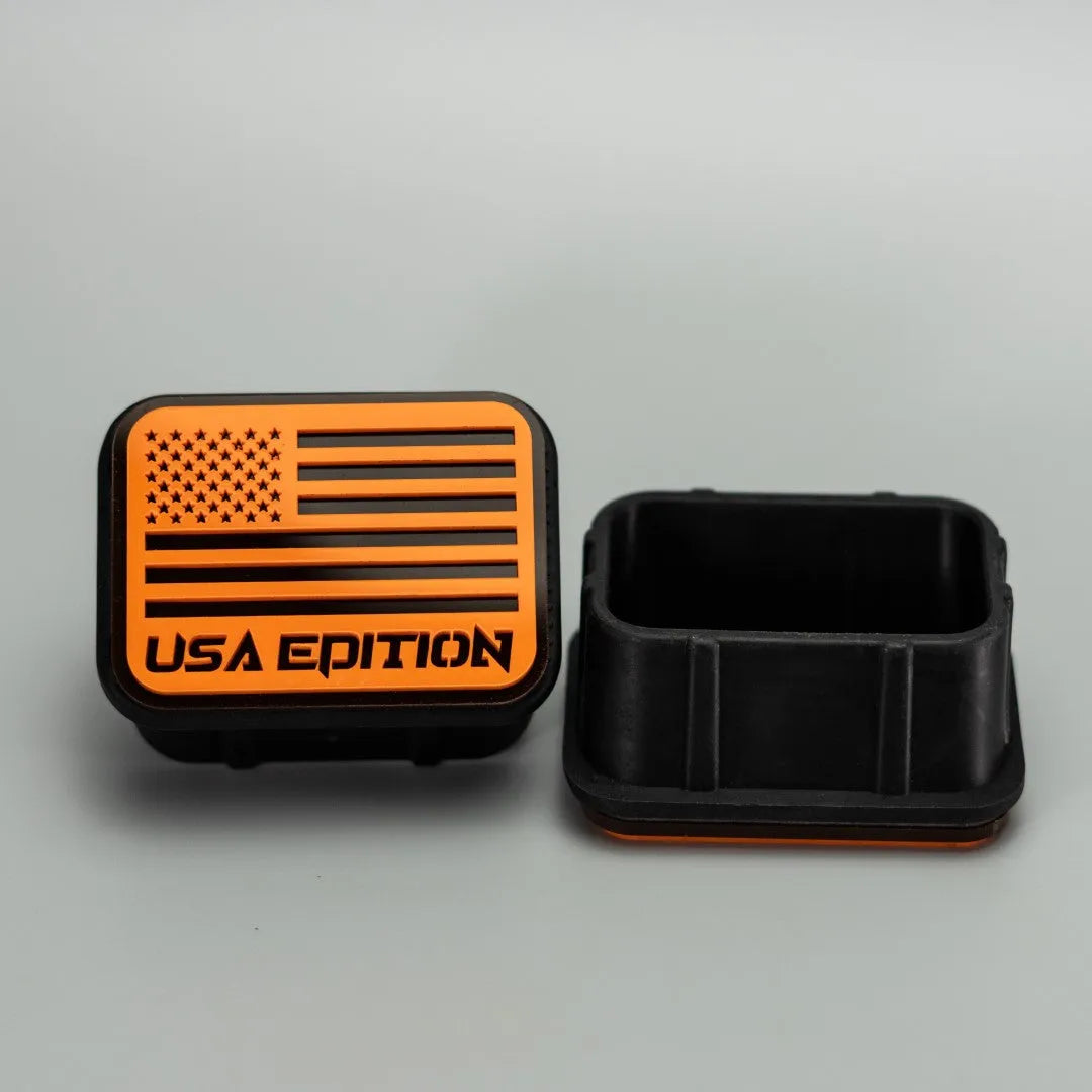 Crash Bar End Plug Pair - Custom Text American Flag - Fits 2021+ Bronco® - Multiple Colors Available