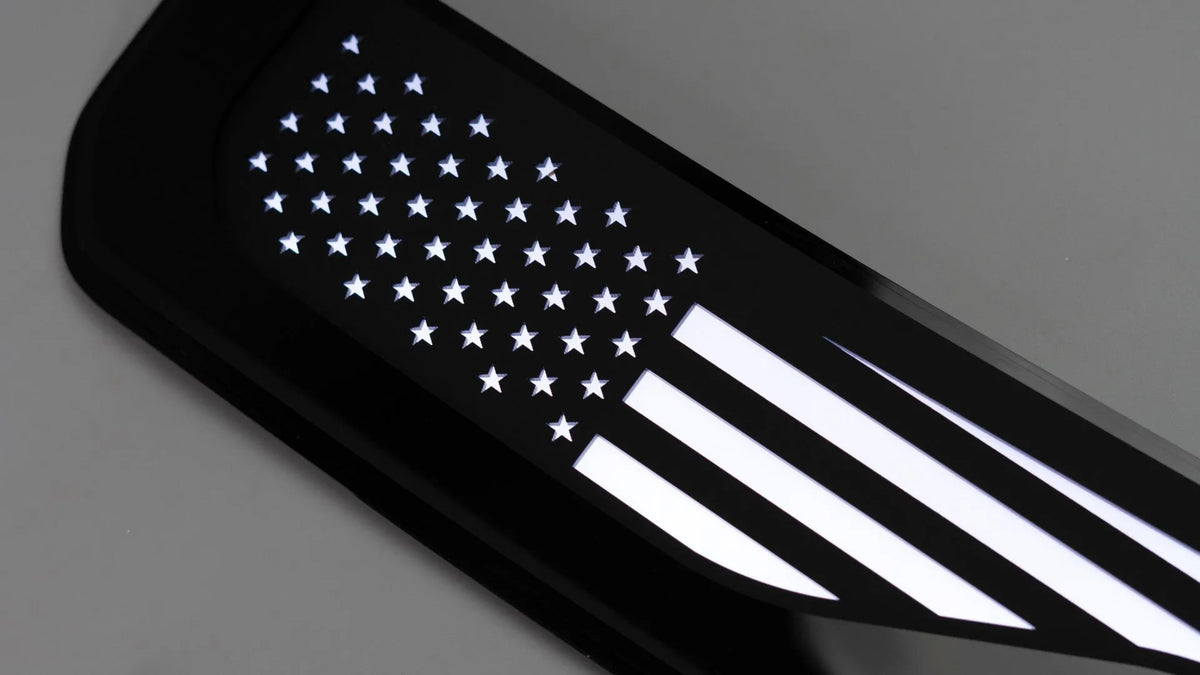 LED American Flag Fender Badge Set - Fits 2023+ Ford® F250®, F350®, F450® Super Duty - Black