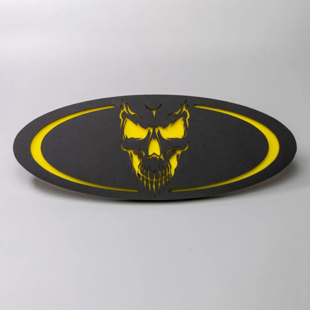 Skull Oval Badge - 9 inch - Choose your Colors (Multiple Vehicles)