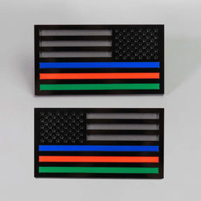 American Flag Fender Badges - Pair - Universal Fit - Choose your Colors - Tri Line