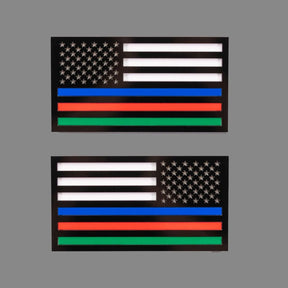 American Flag Fender Badges - Pair - Universal Fit - Choose your Colors - Tri Line