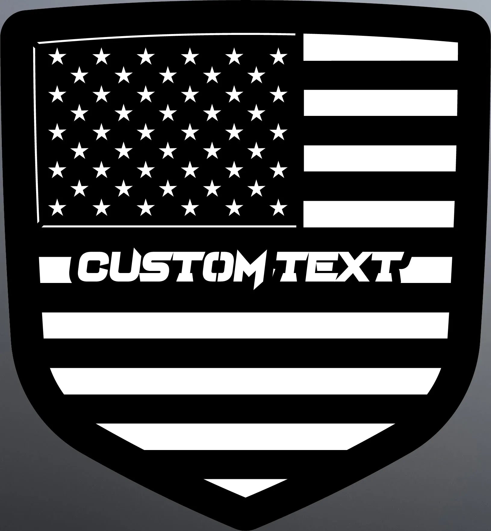 American Flag Custom Text Badge - Choose your Generation Dodge® RAM® -1500, 2500, 3500 - Multiple Colors Available