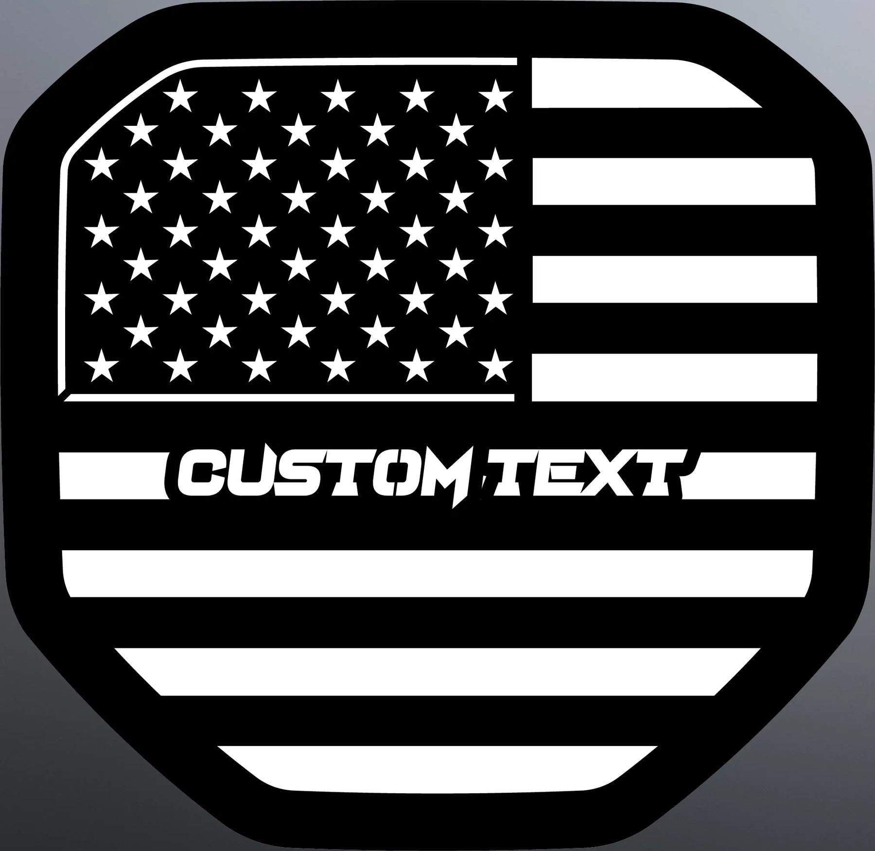 American Flag Custom Text Badge - Choose your Generation Dodge® RAM® -1500, 2500, 3500 - Multiple Colors Available